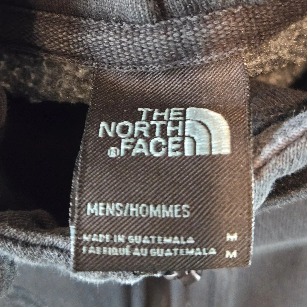 The North Face Hoodie Mens Medium Black Tonal Logo Fleece Full Zip Sweatshirt